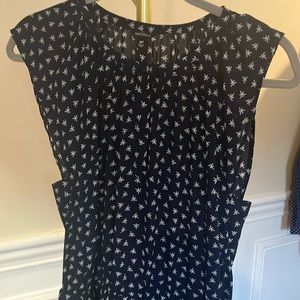 Jcrew mercantile blue and white pattern dress